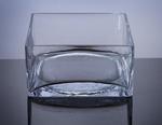 Block Glass Vase 12" x 12" x 4", 4 p/c