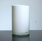 Baked Cylinder Glass Vase 5" x 8", 6 p/c White