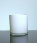 Baked Cylinder Glass Vase 5" x 5", 12 p/c White