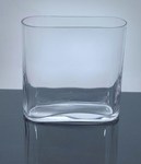 Thin Rectangle Glass Vase 7" x 2.5" x 7", 12 p/c