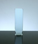 Baked Block Glass Vase 3" x 3" x 10", 12 p/c White