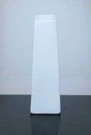 Tapered Up Glass Vase 2" x 3" x 9", White, 12 p/c