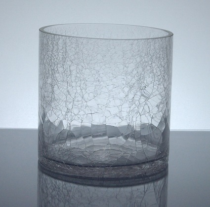 Crackle Cylinder Glass Vase 6