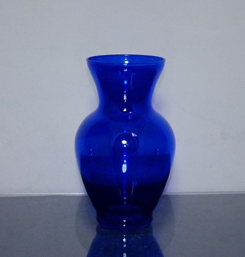 Glass Ginger Vase Blue 3.75