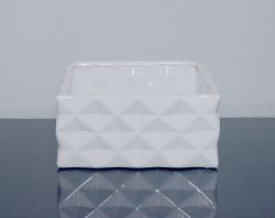 Ceramic Diamond Block Vase 8.5