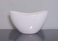Ceramic Boat Vase 10"x 3.75"x 5.75", White, 12 p/c