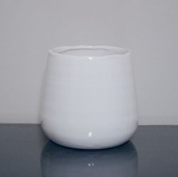 Ceramic Flower Pot Vase 5.75"x 6.5", White, 12 p/c