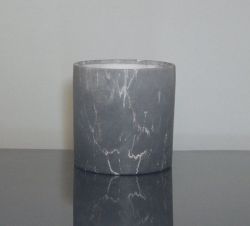 Ceramic Marble Cylinder Vase 5"x 5", Grey, 18 p/c