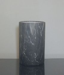 Ceramic Marble Cylinder Vase 5"x 8", Grey, 6 p/c