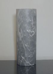 Ceramic Marble Cylinder Vase 5"x 14", Grey, 6 p/c