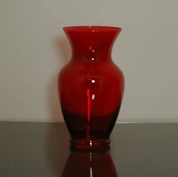 Glass Ginger Vase Red 3.5