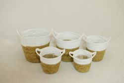 (S/5) 8", 7", 6", 5.5", 4.5" Potcover w/ Handles a