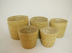 (S/5) 12", 11", 10", 9", 8" Potcover w/ Liner, Bro