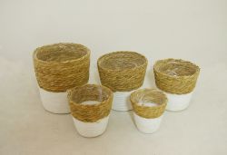 (S/5) 8", 7", 6", 5.5", 4.5" Potcover w/ Liner, Be