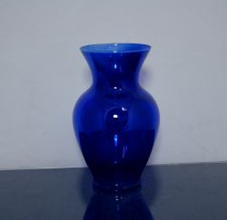 Glass Ginger Vase Blue 4.25" x 9", 12 p/c