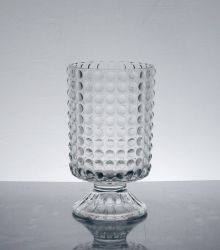 Bubble Pedestal Hurricane Vase  4" x 7", 12 p/c