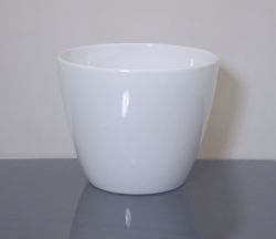 Ceramic Bowl Vase 7" x 6", White, 8 p/c