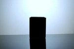 Block Glass Vase 4" x 4" x 5", Black, 12 p/c