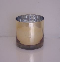 Metallic Cylinder Vase Gold 6" x 6", 12p/c