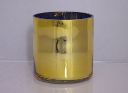 Metallic Cylinder Vase Gold 5" x 5", 12p/c