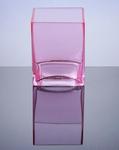 Block Glass Vase 4" x 4" x 5", Pink, 12 p/c