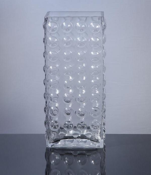 Block Bubble Glass Vase 4.5 x 3 x 11, 12 p/c