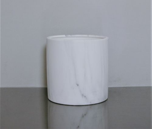Cr Mb606 Ceramic Marble Cylinder Vase 6 X 6 White 12 P C