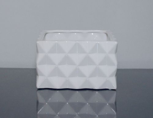 Ceramic Diamond Block Vase 6.5