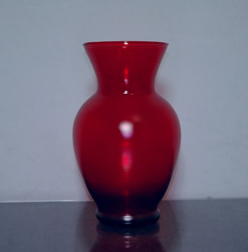 Glass Ginger Vase Red 5