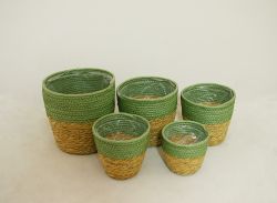 (S/5) 8", 7", 6", 5.5", 4.5" Potcover w/ Liner, Gr