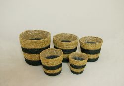 (S/5) 8", 7", 6", 5.5", 4.5" Potcover w/ Liner, Na