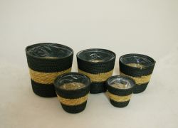 (S/5) 8", 7", 6", 5.5", 4.5" Potcover w/ Liner, Bl